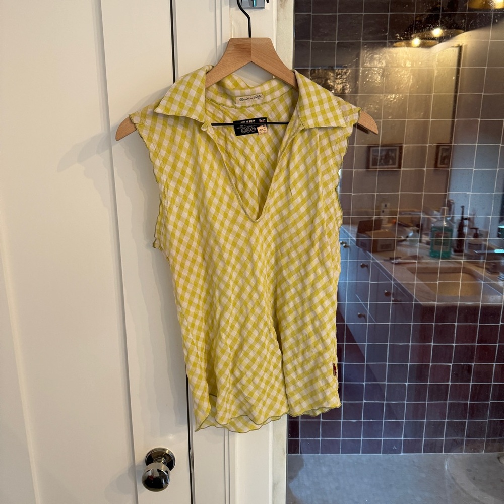 JPG Jeans Checkered Top